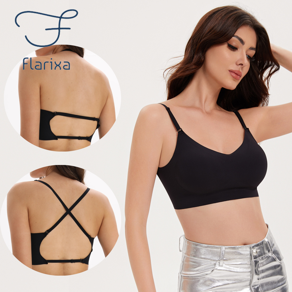 Convertible Bra Multiway - Flarixa Bra punggung rendah tanpa kawat,