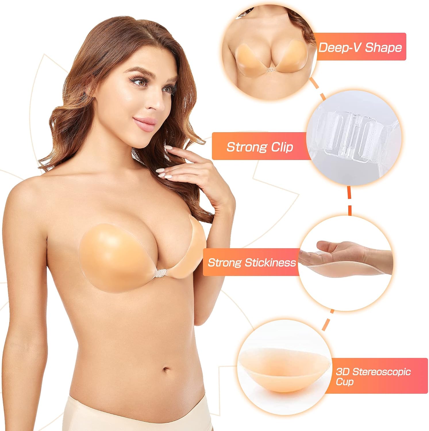 Bra Silikon Padat Tanpa Kawat  - Backless Bra Sticky ulasan dan harga